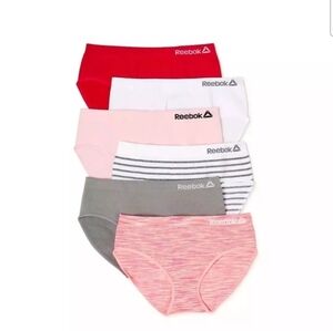 Reebok Toddler Girls' Seamless Underwear Hipster Panties 6-Pack Sizes 4T-5T NWT